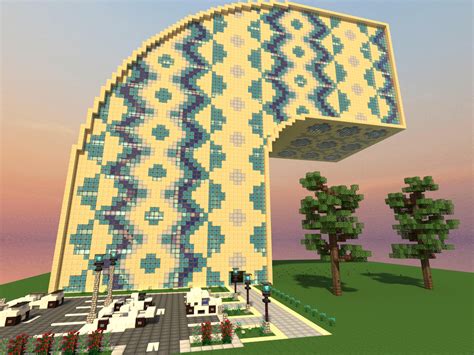 How do you make a curved building in Minecraft?