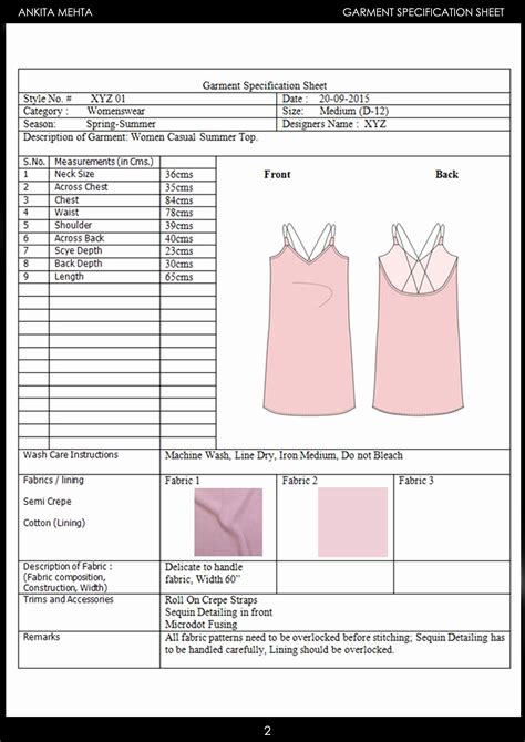 How do you make a fashion spec sheet?