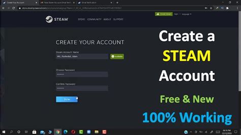How do you make a free Steam account?