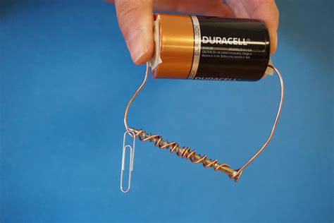 How do you make an electromagnet with a battery and wire?