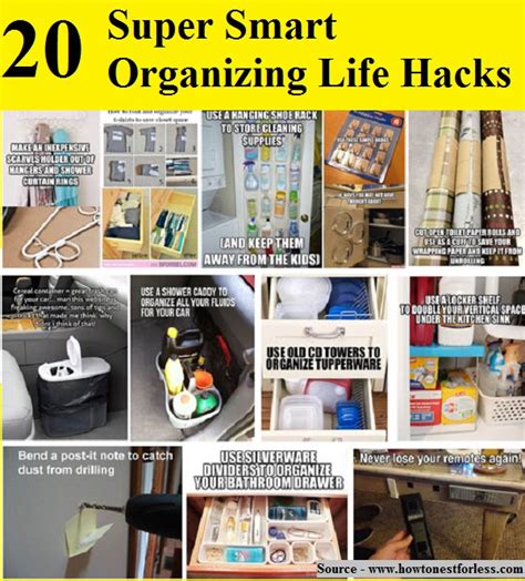 How do you organize life hacks?