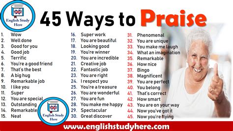 How do you praise someone in words?