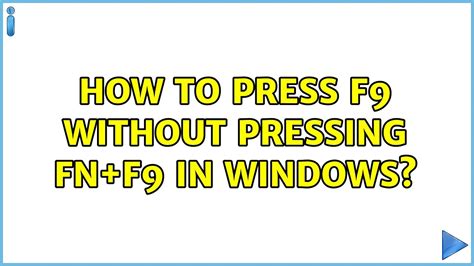 How do you press f9 without f9?