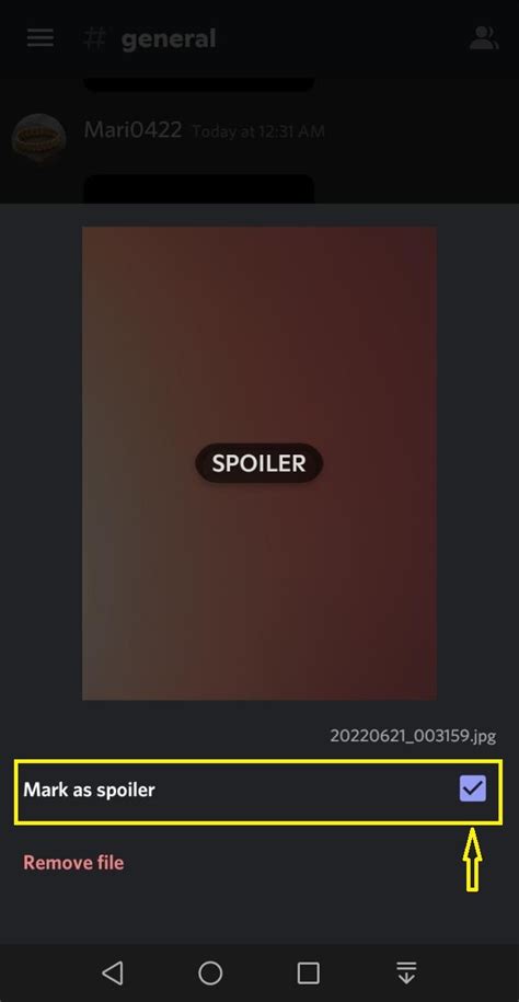 How do you put spoiler on Discord image mobile?