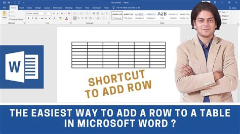 How do you quickly insert row below in Word?
