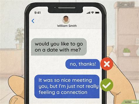 How do you reject a date over text?