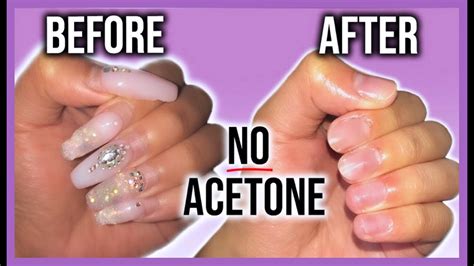 How do you remove acrylic nails with acetone without foil?