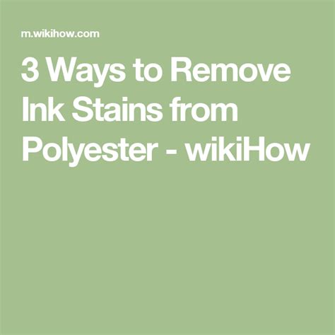 How do you remove ink from polyester?