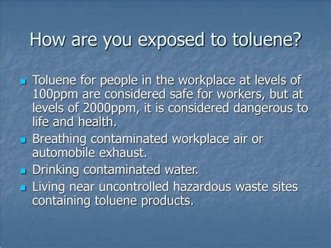 How do you remove toluene from air?