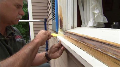 How do you repair a wooden window frame?