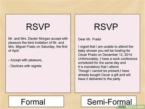 How do you respond to a formal RSVP invitation?