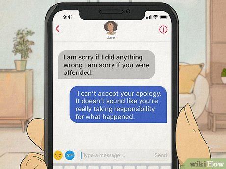How do you respond to an apology text without saying it's okay?