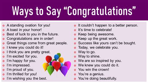 How do you say big congratulations?