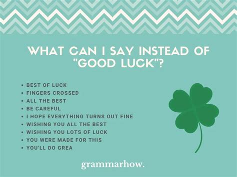 How do you say good luck without saying good luck?