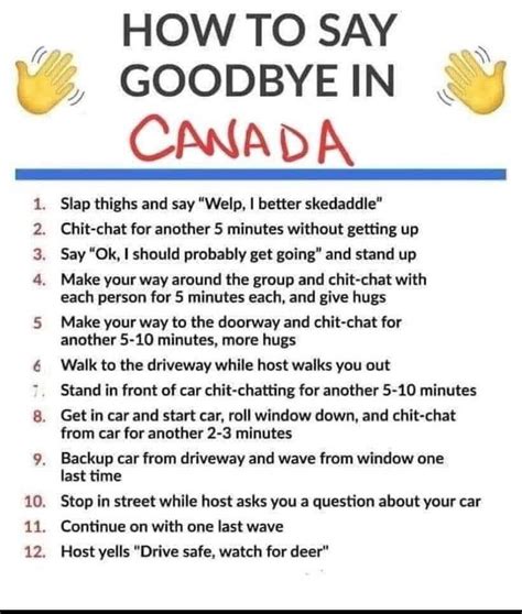 How do you say goodbye in Canada?