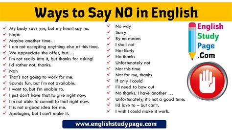 How do you say no in slang?
