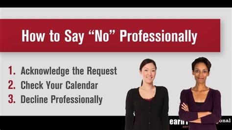 How do you say no professionally?