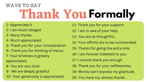 How do you say thank you in formal?