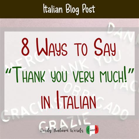 How do you say thank you very much in Italy?