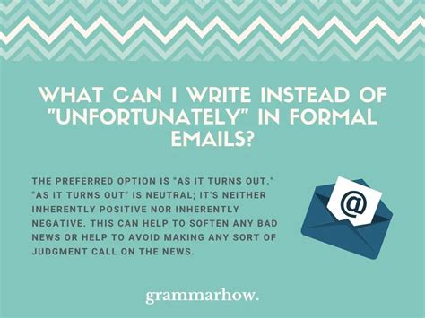 How do you say unfortunately in a formal email?