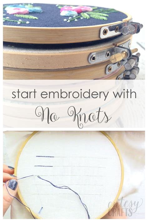 How do you secure embroidery without a knot?
