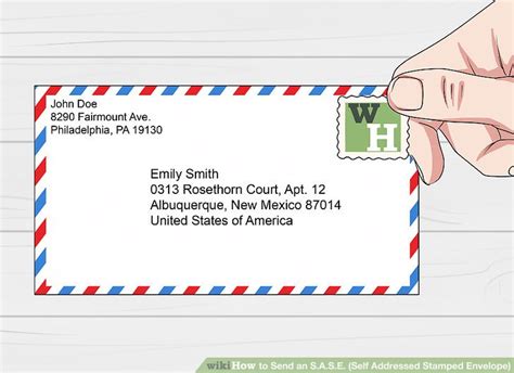 How do you send a self addressed stamped envelope?