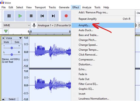 How do you set up audio in Audacity?