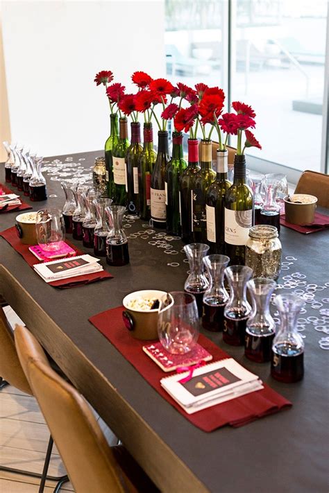 How do you set up wine glasses for a party?