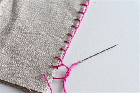 How do you sew an edge stitch by hand?