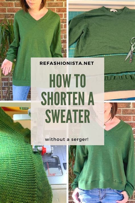 How do you shorten a knitted sweater without sewing?