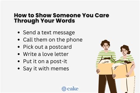 How do you show someone you care through text?