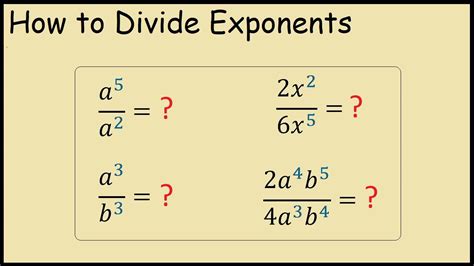 How do you simplify exponents with division?