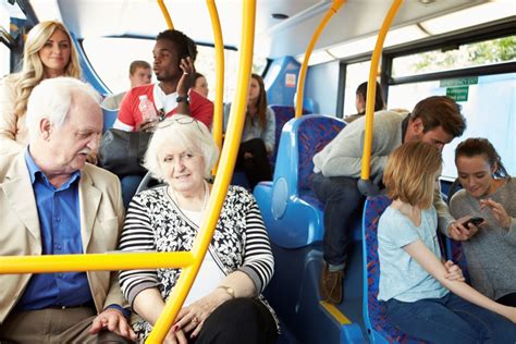 How do you sit on a bus?