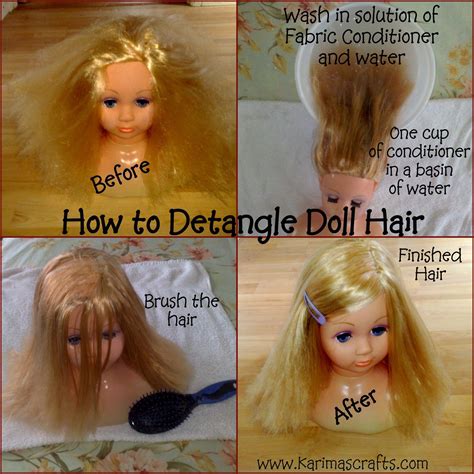 How do you soften and detangle doll hair?