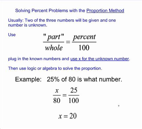 How do you solve a percentage problem?
