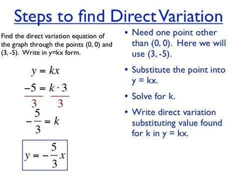 How do you solve for K in direct variation?