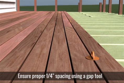 How do you space a deck board?