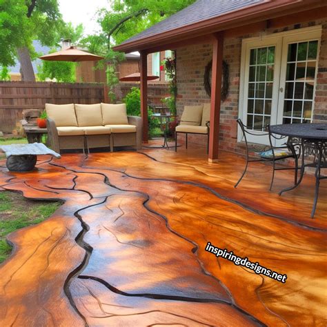 How do you stain concrete to look like wood?