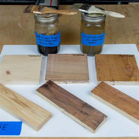 How do you stain wood with coffee and vinegar?