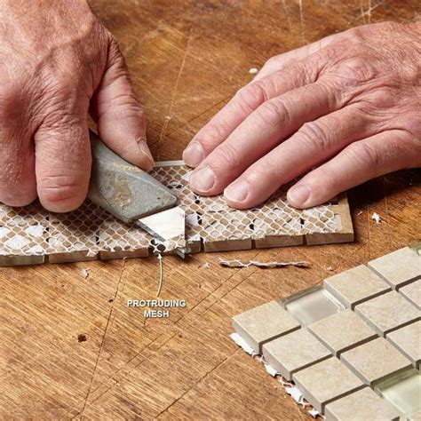 How do you stick mosaic tiles?