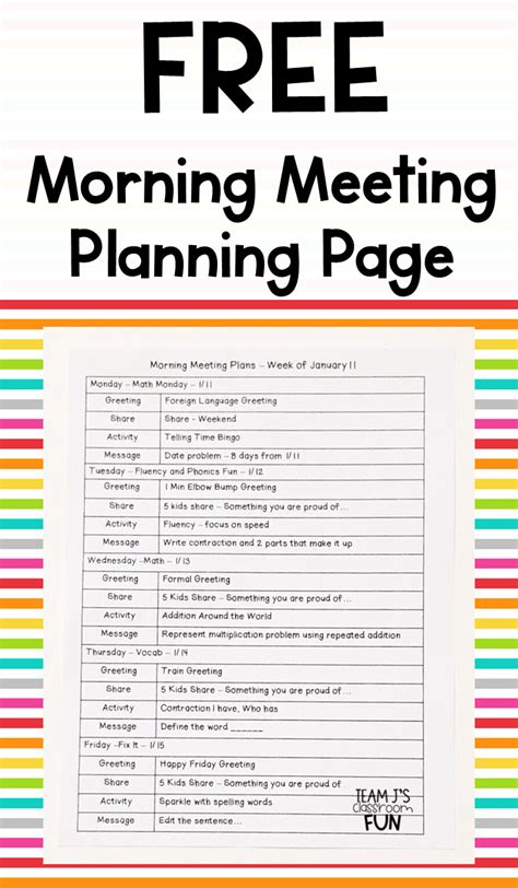 How do you structure a morning meeting?