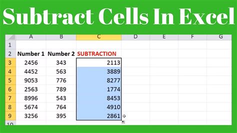 How do you subtract multiple cells from one cell?