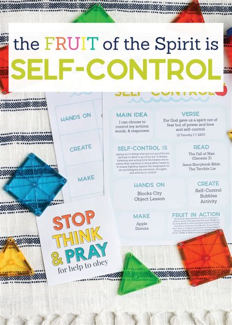 How do you teach fruit of the Spirit self-control?