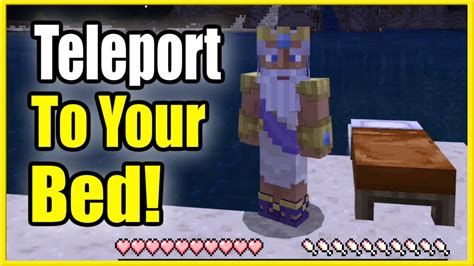 How do you teleport to your bed in Minecraft without coordinates?