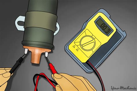 How do you test an ignition coil with a battery?