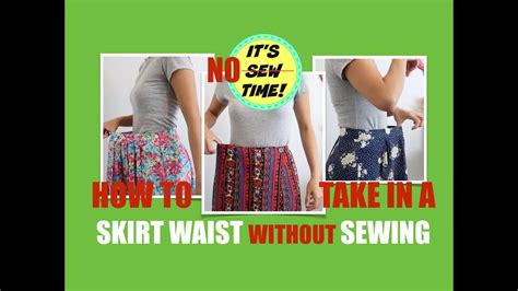 How do you tighten a skirt waist without sewing?