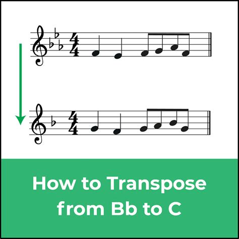 How do you transpose B flat to C on a piano?