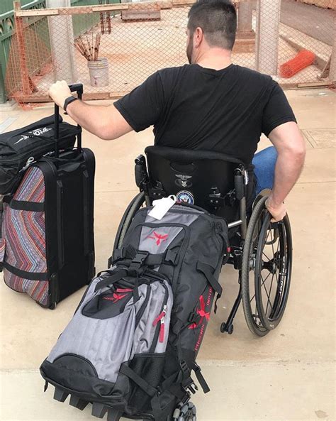 How do you travel in a wheelchair with luggage?
