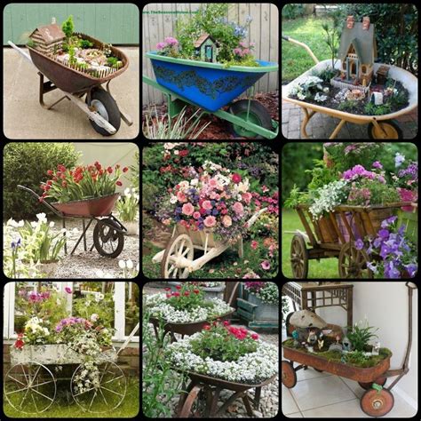 How do you turn an old wheelbarrow into a planter?