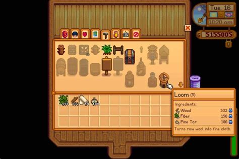 How do you turn wool into cloth in Stardew Valley?